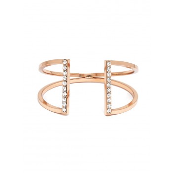 Aiza Crystal Parallel Rose Gold Cuff